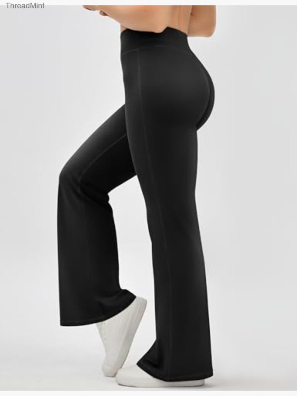 High Waist Yoga Pants Women Sweat Wicking Straight Wide Leg Workout Bottoms - Picture 4 of 7